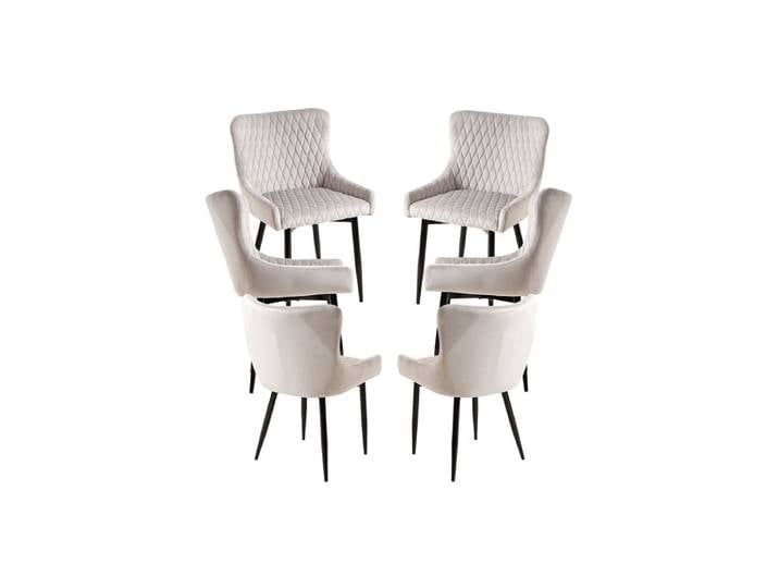 6er Set Sanda Samt Stühle - Gris