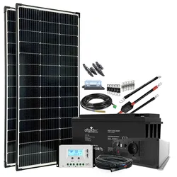 Offgridtec® Autark XL-Master 300W Solaranlage - 1500W AC Leistung 154Ah AGM Akku - 0% MwSt. (gemäß§12 Abs.3 UstG**)