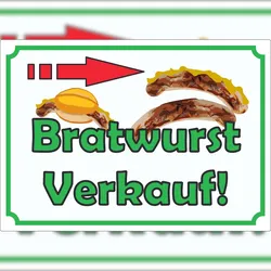 HB-Druck Bratwurst Werbeaufkleber Aufkleber mit Pfeil nach rechts A1 (594x841mm)