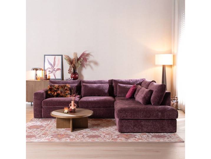 Bronx71 Ecksofa Kyle chenille lila rechts