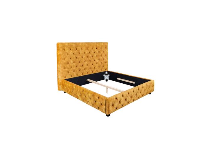 Design Bettrahmen „Paris Chesterfield“, verschiedene Grössen Samt Senfgelb Invicta Interiors