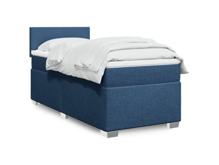 RJPLMFV Lattenrost mit Matratze, Blau, 100 x 200 cm Taschenfedern, individuelle Unterstützung, abnehmbarer Bezug, Kopfteil inklusive