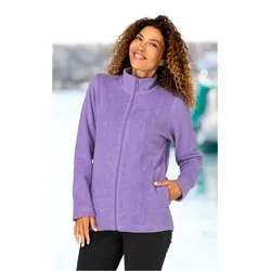 Baumwoll-Fleece-Jacke in flieder in Größe 52/54 von DW-Shop, Flieder, 52/54