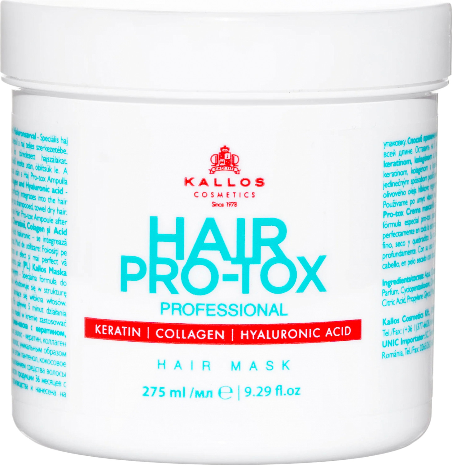 Kallos Hair Pro-Tox Professional Hair Mask 275 ml KA-KJMN2142