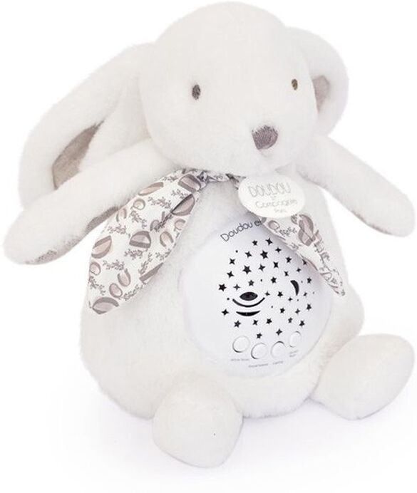 Veilleuse Lapin Musicale Projection mur avec chansons Douces Blanc - Doudou et Compagnie
