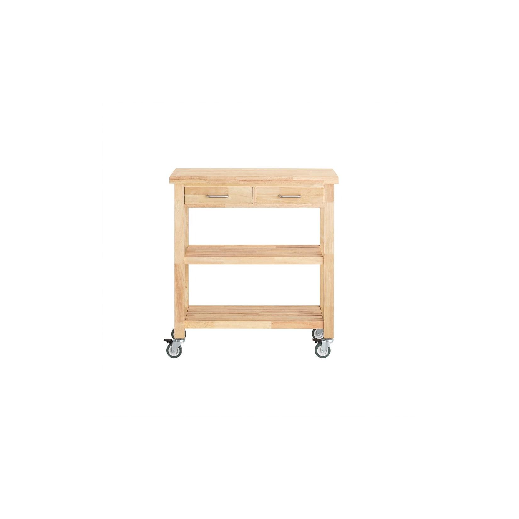 SoBuy Kücheninsel mit 2 Schubladen Natur 80x40x90cm Funktional