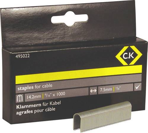 C.K 495022 Tackerklammern 1000 St. Abmessungen (L x B) 14mm x 7.5mm