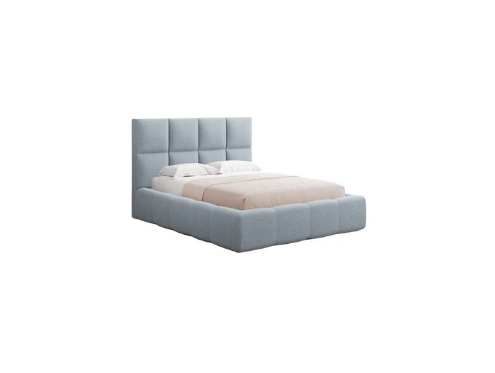 Design Polsterbett „Isa“ mit Ablagefach, Strukturstoff Hellblau chosen by Bloomingloft