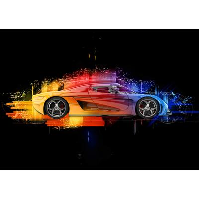 Fototapete PAPERMOON "Super Car, Racingcar", bunt, B:4m L:2,6m, Vlies, Tapeten