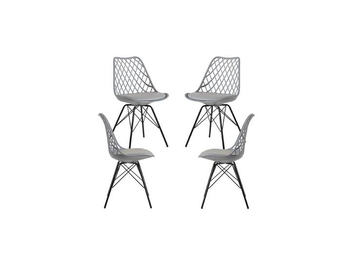 4er Set Iron Mima Stühle - Gris clair