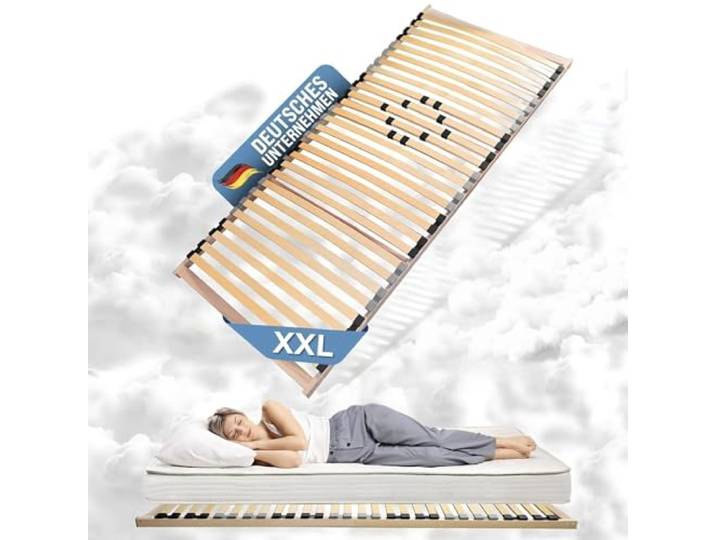 Coemo XXL Lattenrost Big Size extra stabil bis 200 kg belastbar, 140x200 cm Mit Härtegradeinstellung, 28 elastische Leisten, für alle Matratzentypen, durchgehende Seitenholme, DIY Selbstmontage