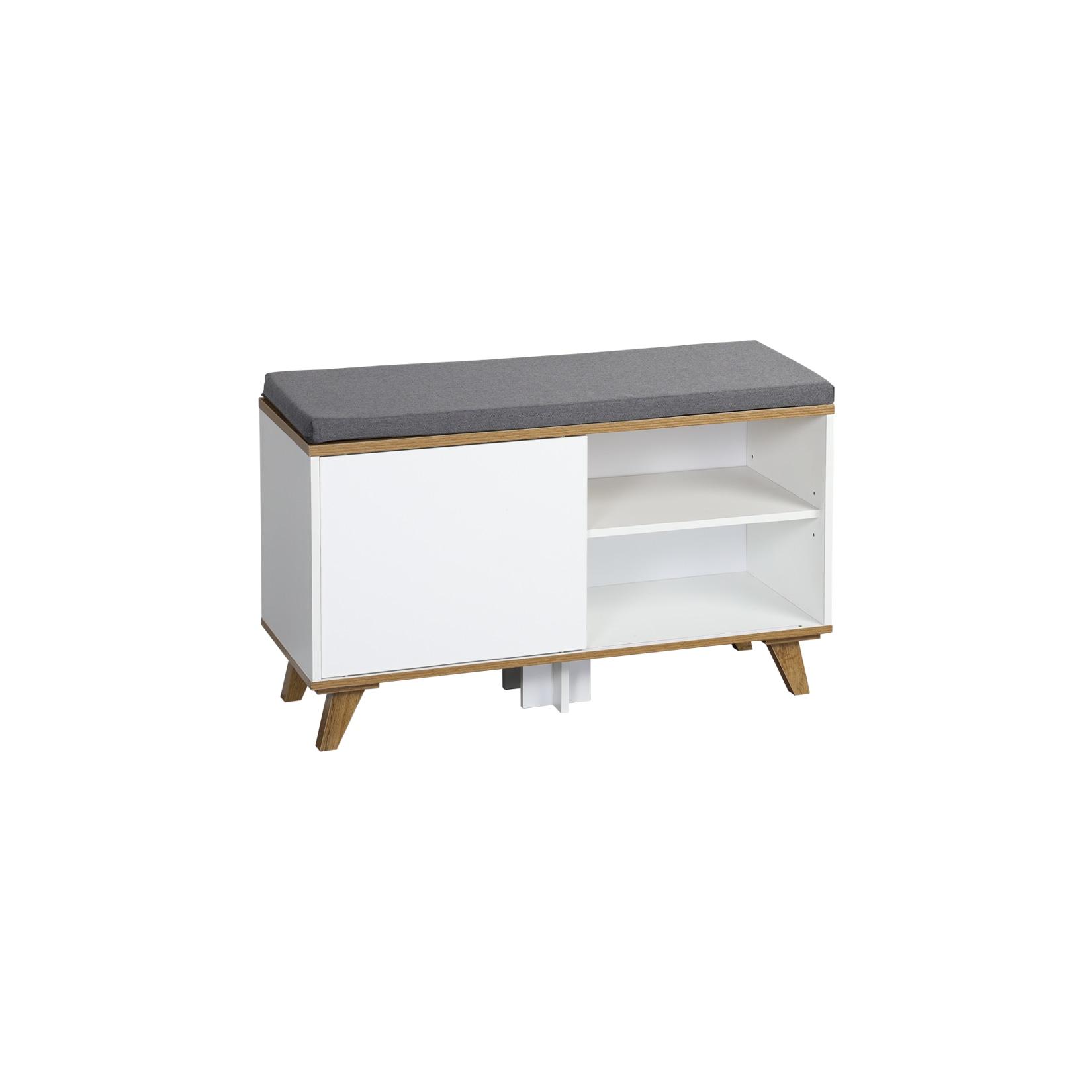Schuhschrank mit Sitzkissen, weiß