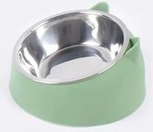 Inspired Finds Elevated Stainless Steel Pet Bowl With 15 Tilt For Cats And Small Dogs green