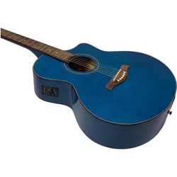 Dimavery STW-90 Westerngitarre, crystal blue (Westerngitarre), Gitarre, Blau