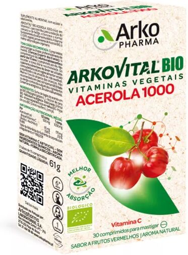 Arkopharma ArkoVital Bio Acerola 1000 Vitaminas Vegetales x30 Comprimidos