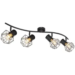 Globo 54017-4 Priska Strahler Metall Schwarz, 4X E27