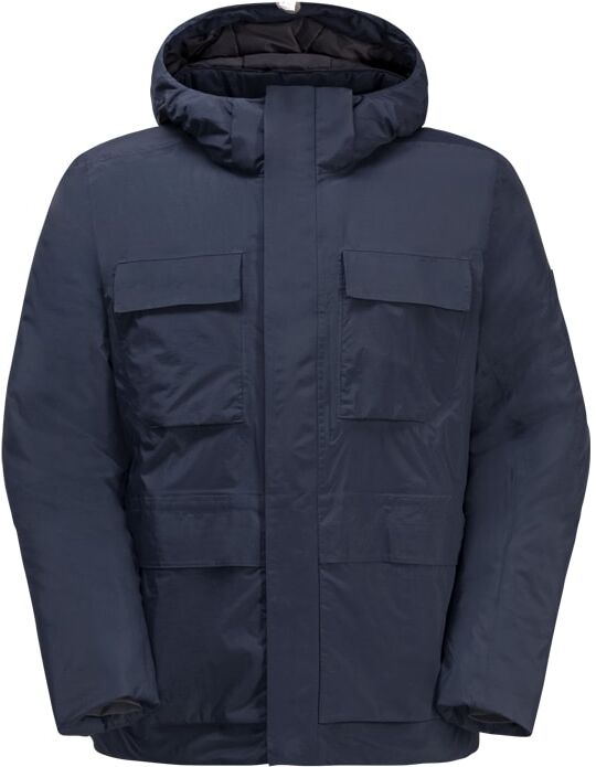 Winterjacke JACK WOLFSKIN "TEXTOR UTILITY JKT M", Herren, Gr. M (50), blau (night, blau), Obermaterial: 100% Polyamid 100% Polyester. Futter: 100% Polyester. Füllung: 100% Polyester, Jacken Winterjacke, mit abnehmbarer Kapuze, wasser- und winddicht, atmun