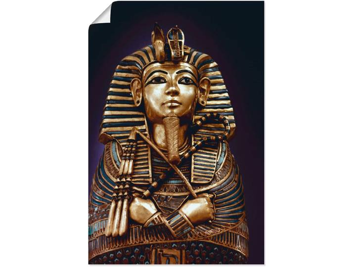 Wandbild ARTLAND Grabbüste von König Tutanchamun , gold (farbe bild(er): goldfarben), B:40cm H:60cm, Bilder, Wandbild, als Leinwandbild, Poster in verschied. Grössen