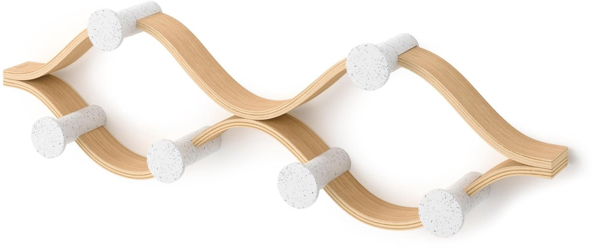 Merkloze wandkapstok met 6 haken voor de hal, slaapkamer of badkamer