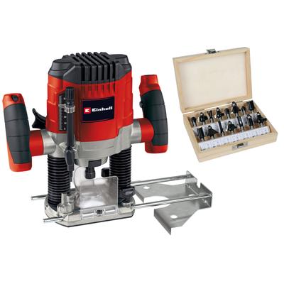 Oberfräse EINHELL "TC-RO 1155 Kit", rot, B:129mm H:207mm L:275mm, Fräsmaschinen, 1100 Watt, inkl. 15-tlg. Fräser-Set