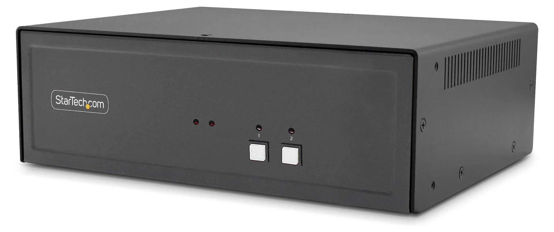 StarTech.com 2-Port Dual-Monitor Secure KVM Switch, HDMI-DisplayPort, 4K 60Hz, NIAP 4.0 er Desktop KVM Umschalter für 2 PCs und 2 Monitore, Metallgehäuse, CAC Port, Hergestellt in den USA, 3840 x 2160 Pixel, 4K Ultra HD, Schwarz