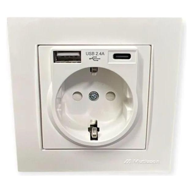Mutlusan 22206290201 Rita Steckdose + 2x USB Ladebuchsen (41380629)