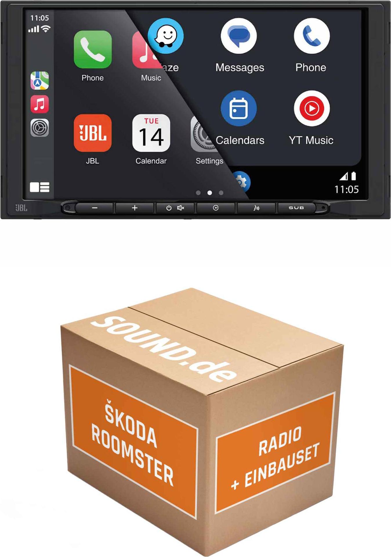 Autoradio Einbaupaket JBL Legend 700D passend für Skoda Roomster 5J + Audience/Stream Radio | CarPlay Wireless Android Auto Wireless