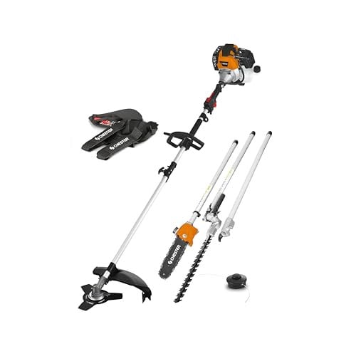 Chester Benzine 5-in-1 Multitool: Kettingzaag, Heggentimmer, Snoeischaar, Bosmaaier en Grastrimmer met Verlengpaal - 52 CC