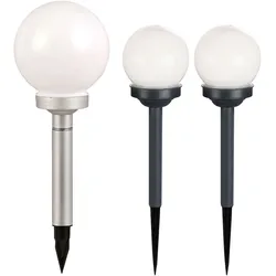 3er Set LED Solar Kugel Lampen Terrassen Steck Strahler Garten Außen Beleuchtung Erdspieß Leuchten