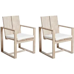 GARTENSTUHL 2er Set Heller Holzfarbton Azzanello