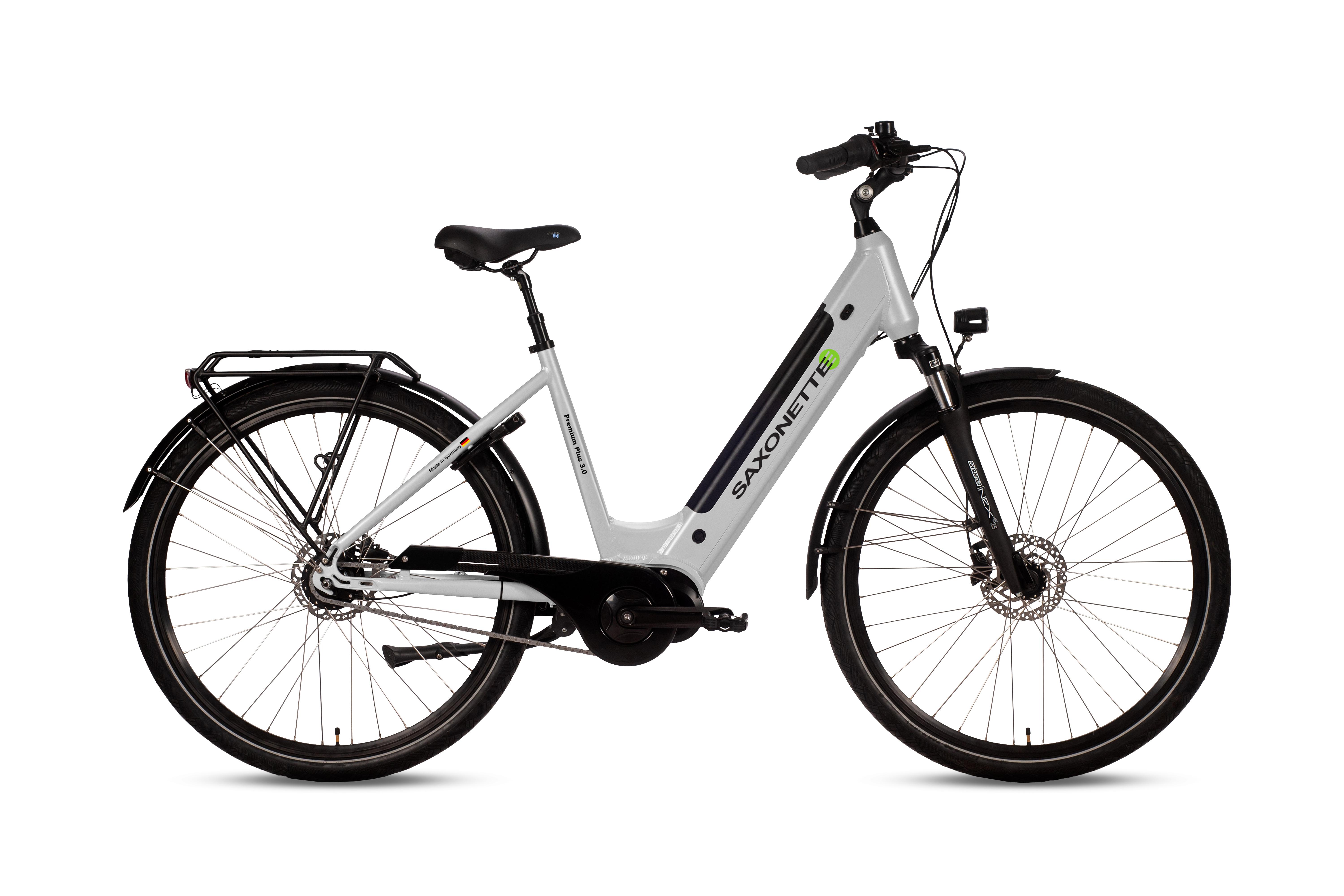 SAXONETTE Premium Plus 3.0 Wave 28" E-Bike, Pedelec mit Mittelmotor, 8-Gang Nexus Nabenschaltung, 36V 14,5Ah Akku, RH 50 (silber matt)