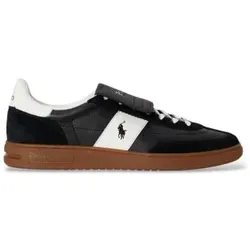 Polo Ralph Lauren für Herren. 809P15675001 Bedford Slipper aus Leder und schwarzem Wildleder (40), Wohnung, Schnürsenkel, Lässig