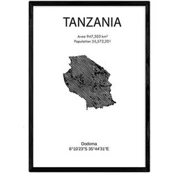 POSTER Länder & Kontinente Tansania A4 Rahmenlos