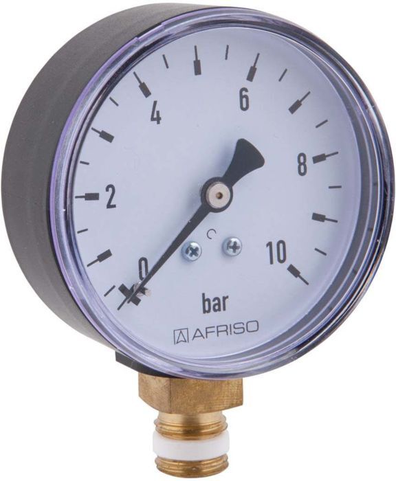 Afriso Rohrfedermanometer 63514 G 1/4 B, 10 bar, Gehäuse-d= 63mm