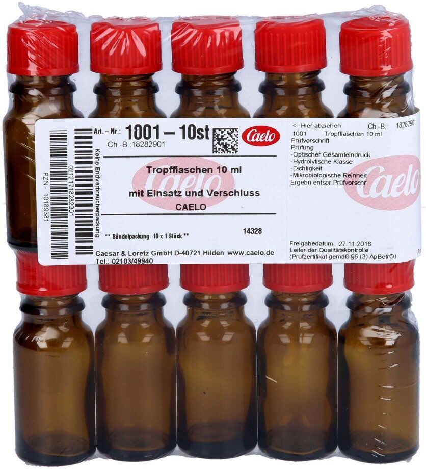 Tropfflasche 10 Ml Braun M.einsatz+verschluss