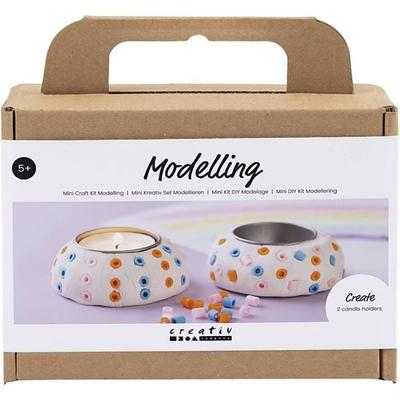 Creativ Company Mini Kreativ Set Modellieren, Kerzenhalter, Weiß