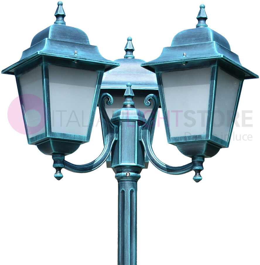 Athena Lampione Palo 3 Luci Illuminazione Esterno Giardino