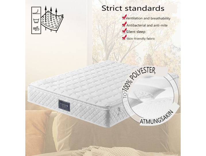 Matelas à ressorts - LANGTU - 140x200 cm - 7 zones - Hauteur 25 cm - Ultra respirant