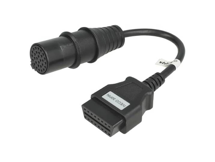 vhbw OBD2-adapterkabel on-board diagnosestekker 30-pins OBD1 naar 16-pins OBD2 compatibel met Iveco voertuig, diagnoseapparatuur 40 cm