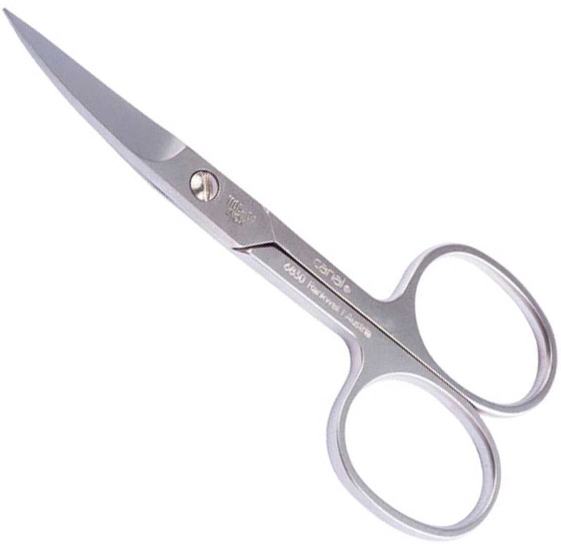 Canal Fußnagelschere mit Mikroverzahnung gebogen rostfrei, 10 cm