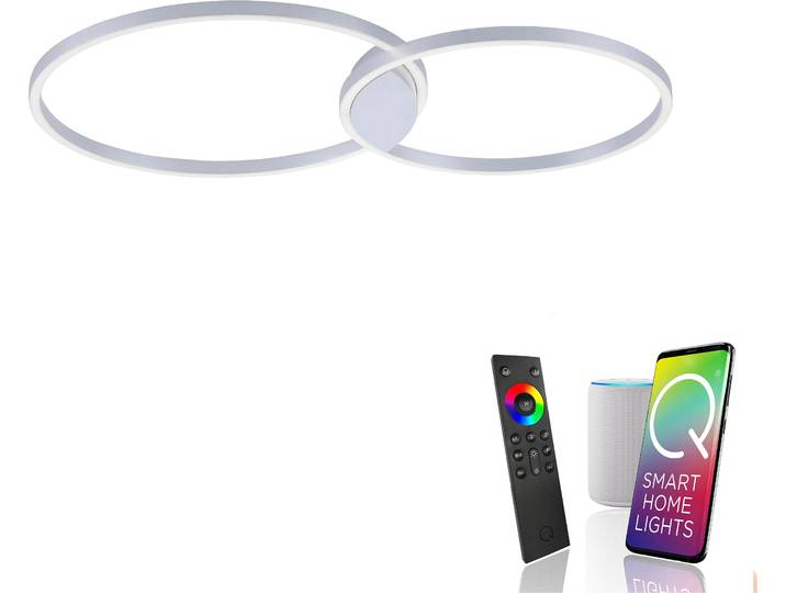 LED Deckenleuchte Q-KATE , aluminiumfarben, 1, 1 Stk., NEUHAUS Q SMART HOME LIGHTS, Leuchten, LED Deckenleuchte