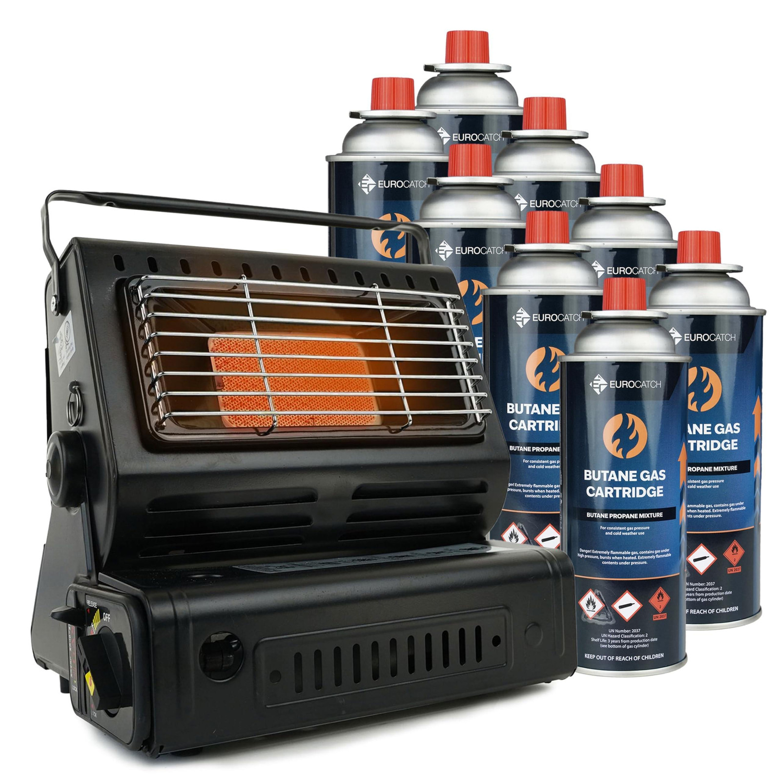 Draagbare Gas Heater met 8 Gas Cans en Verstelbare Warmte