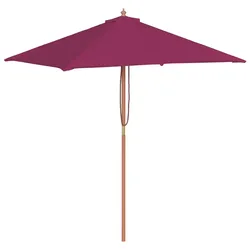 vidaXL Sonnenschirm mit Holz-Mast 150x200 cm Bordeauxrot
