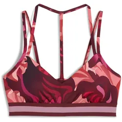 PUMA Floral Ribbon Strappy Low Support Sport-BH Damen 96 - ruby shimmer L