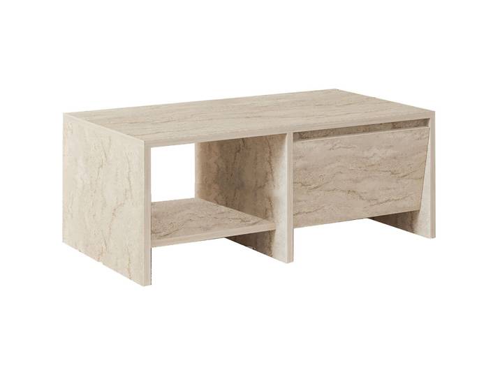 Salontisch Georis Travertin 100 Prozent Melaminbeschichtete Kiefer B 90 T 45 cm - Material: 100% Melaminbeschichtete Kiefer