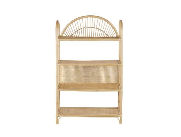 Regal aus beigefarbenem Rattan