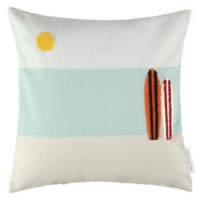 Kissenbezug TOM TAILOR HOME "Surf", bunt (hellblau), B:40cm H:1cm L:40cm, Polyester, Baumwolle, Polyester, Kissenbezüge, Kissenbezug, maritimes Dessin