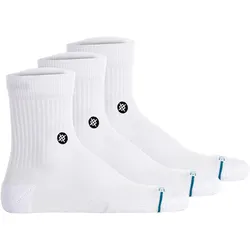 STANCE Unisex Quartersocken 3er Pack - Icon Quarter, Logo, Basic Weiß / 43-47
