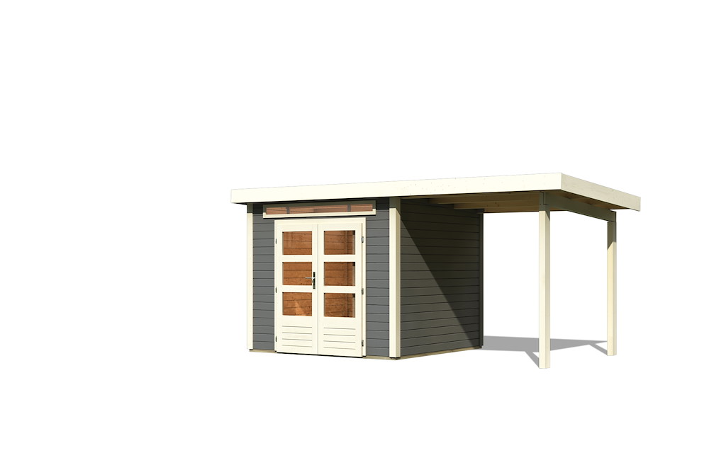 KARIBUHOLZT GH Kandern 3 tgrau 244x244x230 Anbaudach 300cm 16954136