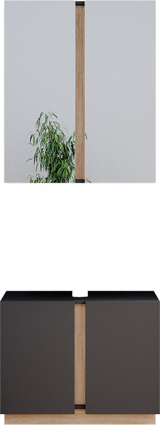 Vicco Gloria Badkamermeubelset Antraciet, 2-delig, Model 40892